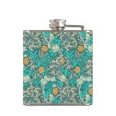 William Morris Seaweed Muster mit Ihrer Monogram Flachmann (Rückseite)