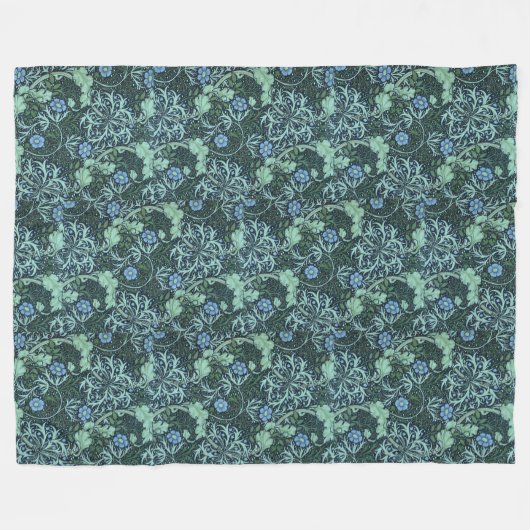 William Morris Seaweed Pattern Fleecedecke (Vorderseite (Horizontal))