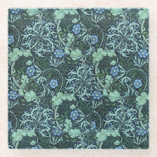William Morris Seaweed Pattern Glasuntersetzer (Vorderseite)