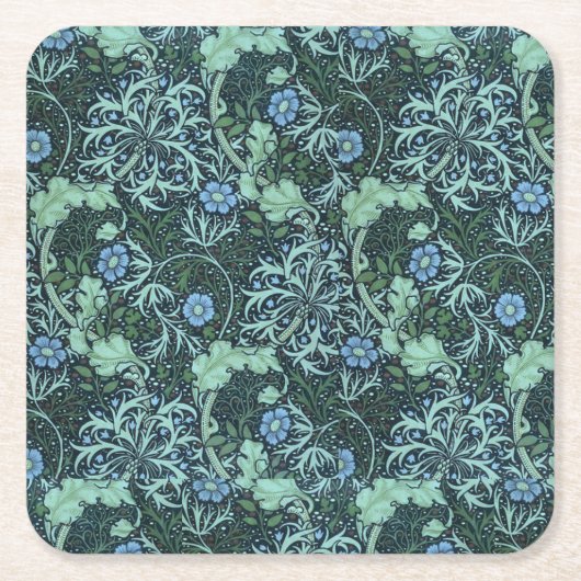 William Morris Seaweed Pattern Rechteckiger Pappuntersetzer (Vorderseite)
