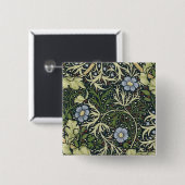 William Morris Seaweed Pattern Vintage Kunst Button (Vorne & Hinten)