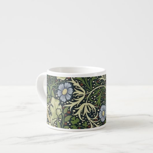 William Morris Seaweed Pattern Vintage Kunst Espressotasse (Vorderseite Links)