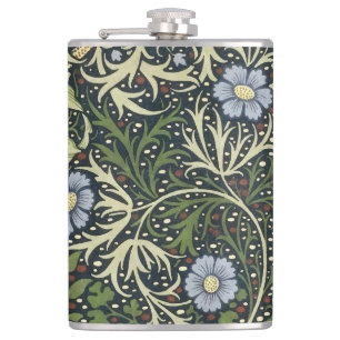 William Morris Seaweed Pattern Vintage Kunst Flachmann