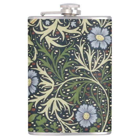 William Morris Seaweed Pattern Vintage Kunst Flachmann (Vorderseite)