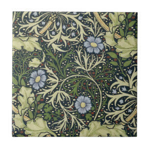 William Morris Seaweed Pattern Vintage Kunst Fliese