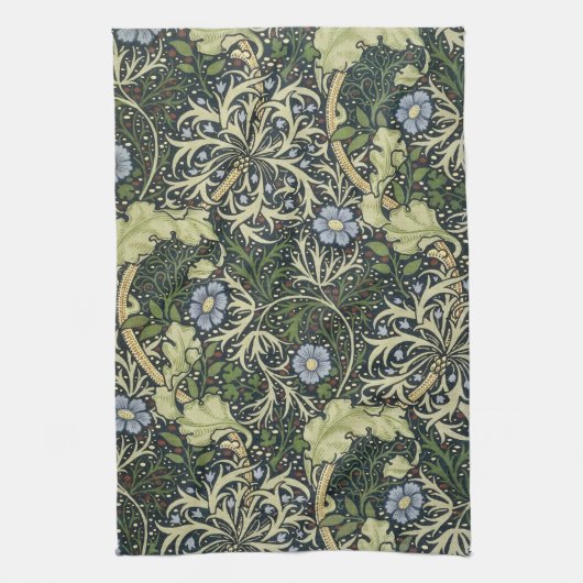 William Morris Seaweed Pattern Vintage Kunst Geschirrtuch (Vertikal)