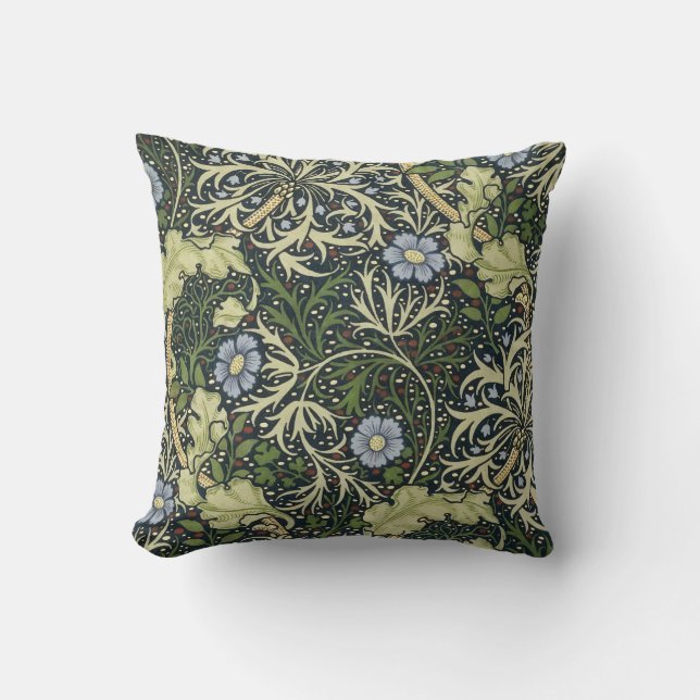 William Morris Seaweed Pattern Vintage Kunst Kissen (Vorderseite)