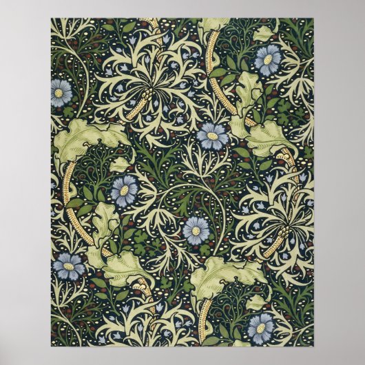 William Morris Seaweed Pattern Vintage Kunst Poster (Vorne)