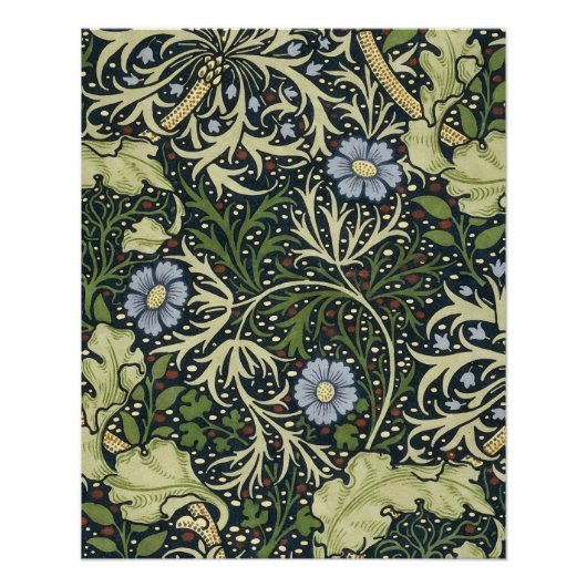 William Morris Seaweed Pattern Vintage Kunst Poster (Vorderseite)