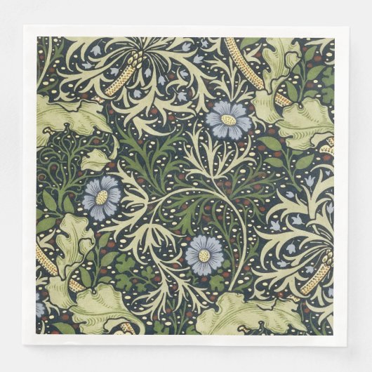 William Morris Seaweed Pattern Vintage Kunst Serviette (Vorderseite)