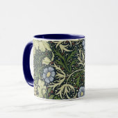 William Morris Seaweed Pattern Vintage Kunst Tasse (Vorderseite Links)