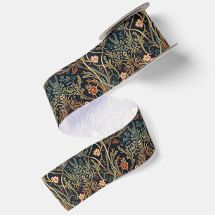 William Morris Seaweed Vintage Floral Art Nouveau Satinband