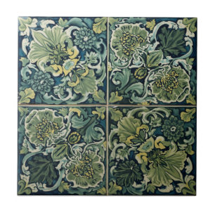 William Morris Seaweed Vintage Floral Jugendstil Fliese