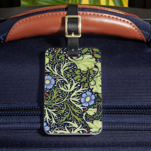 William Morris Seetang Antike Blume Gepäckanhänger (Vorderseite Insitu 2)