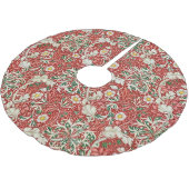 William Morris Seetang Antique Blume Rot Grün Polyester Weihnachtsbaumdecke (Schrägansicht)