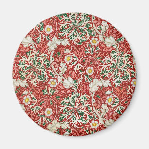 William Morris Seetang Antique Flower Rot Grün Magnet