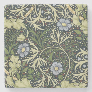 William Morris Seetang-Muster Florales Vintage-Kun Steinuntersetzer