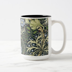 William Morris Seetang-Muster Florales Vintage-Kun Zweifarbige Tasse
