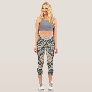William Morris Severn Floral Garden Blume Classic Capri Leggings