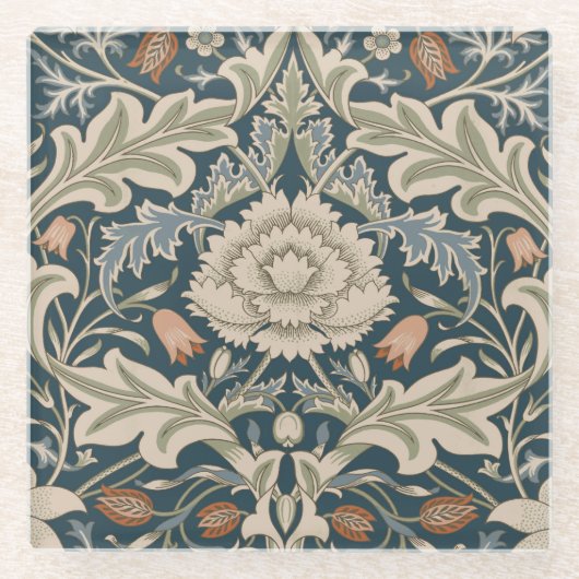 William Morris Severn Floral Garden Blume Classic Glasuntersetzer (Vorderseite)