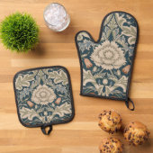 William Morris Severn Floral Garden Blume Classic Ofenhandschuh & Topflappen-Set (Oben Unten)