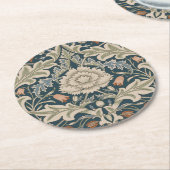 William Morris Severn Floral Garden Blume Classic Runder Pappuntersetzer (Angewinkelt)