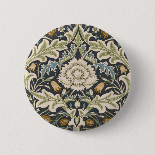 William Morris Severn Floral Pattern Classic Button (Vorderseite)