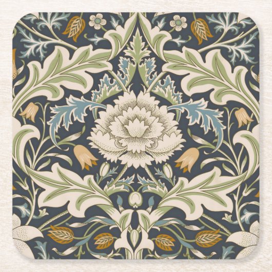 William Morris Severn Floral Pattern Classic Rechteckiger Pappuntersetzer (Vorderseite)