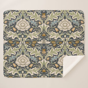 William Morris Severn Floral Pattern Classic Sherpadecke