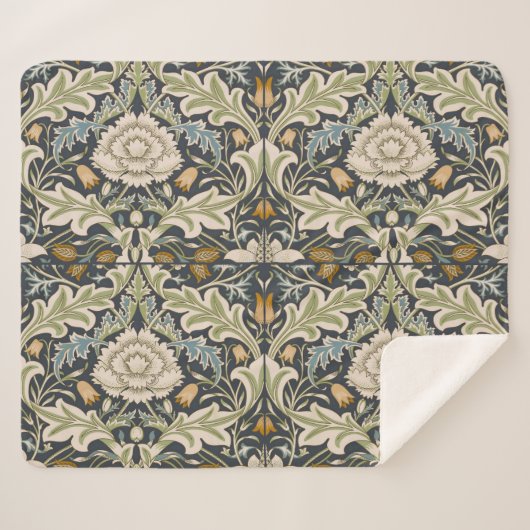 William Morris Severn Floral Pattern Classic Sherpadecke (Vorderseite (Horizontal))