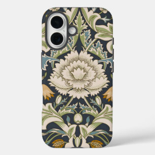 William Morris Severn Navy Blaues Blumenkunstwerk iPhone 16 Hülle