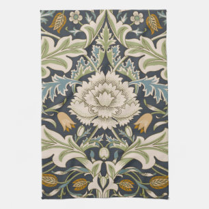 William Morris Severn Navy Blaues Blumenkunstwerk Geschirrtuch