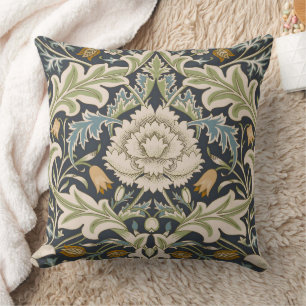 William Morris Severn Navy Blaues Blumenkunstwerk Kissen
