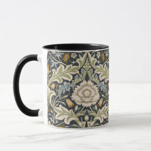 William Morris Severn Navy Blaues Blumenkunstwerk Tasse