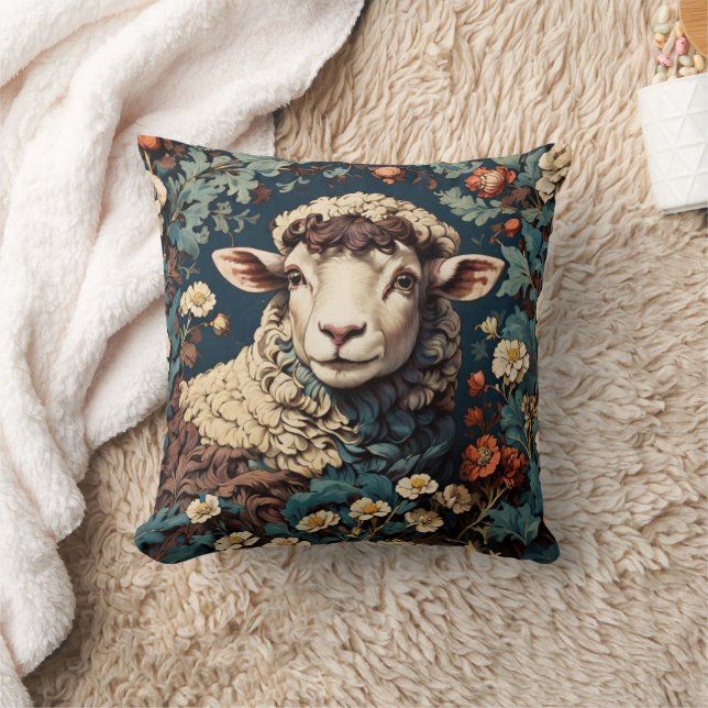William Morris Sheep Throw Pillow Kissen (Decke)
