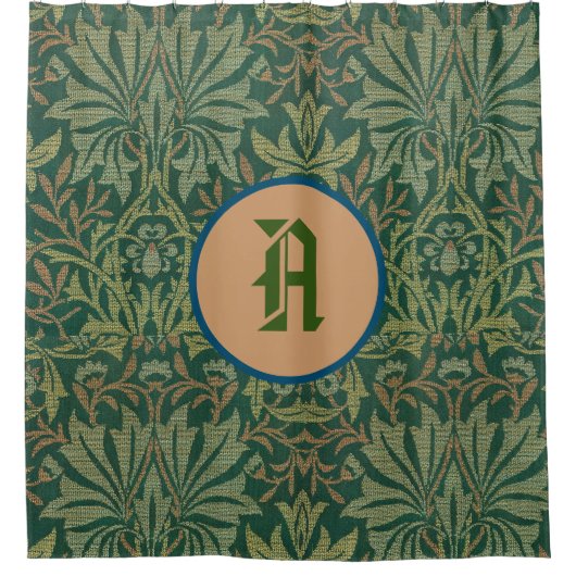 William Morris SHOWER CURTAIN CUSTOM INITIAL Duschvorhang (Vorderseite)