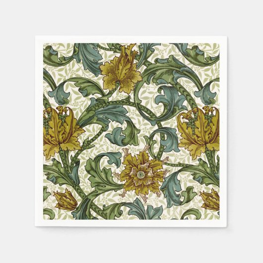 William Morris Single Stem Floral Art Fliese Serviette (Vorderseite)