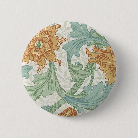 William Morris Single Stem Floral Pattern Button (Vorderseite)