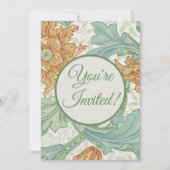 William Morris Single Stem Floral Pattern Einladung (Vorderseite)