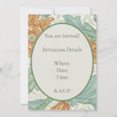 William Morris Single Stem Floral Pattern Einladung (Rückseite)