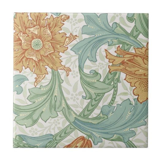 William Morris Single Stem Floral Pattern Fliese (Vorderseite)