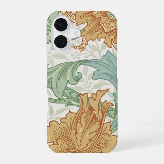 William Morris Single Stem Floral Pattern iPhone 16 Hülle (Rückseite)