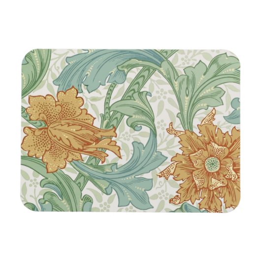 William Morris Single Stem Floral Pattern Magnet (Horizontal)