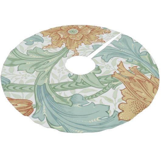 William Morris Single Stem Floral Pattern Polyester Weihnachtsbaumdecke (Schrägansicht)