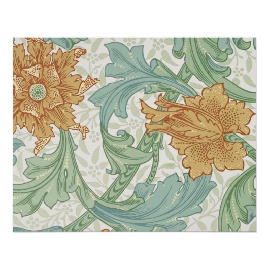 William Morris Single Stem Floral Pattern Poster (Vorderseite)
