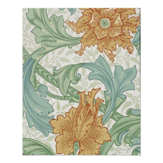 William Morris Single Stem Floral Pattern Poster (Vorderseite)