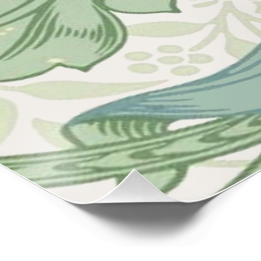 William Morris Single Stem Floral Pattern Poster (Ecke)