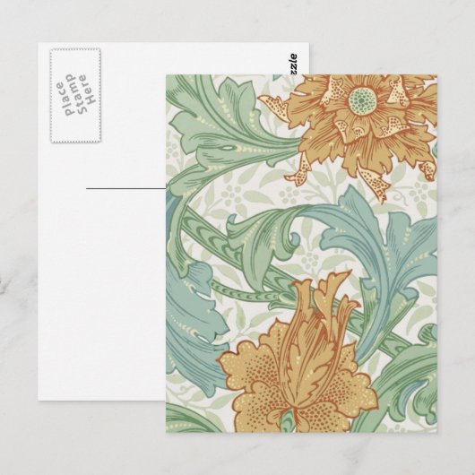 William Morris Single Stem Floral Pattern Postkarte (Vorne/Hinten)