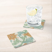 William Morris Single Stem Floral Pattern Rechteckiger Pappuntersetzer (Vor Ort)