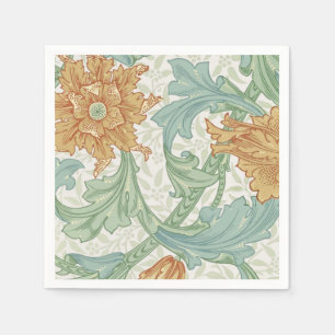 William Morris Single Stem Floral Pattern Serviette